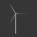 White Wind Turbine With Three Blades Standing For Renewable Energy Power Generation