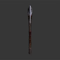 Detailed Decorative Axe Featuring Intricate Carved Metallic Head And Wooden Handle