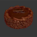 Delicious Elegant Chocolate Cake with Orange Cream Swirls and Chocolate Shavings