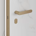 Modern Hinged Doors with Wooden Marble and White Finishes Featuring Sleek Door Handles