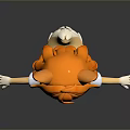 Anthropomorphic Fox Character With Orange Hair Green Eyes White Paw Print T-shirt And Orange Shorts