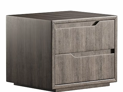 Modern Wooden Bedside Table With Two Drawers And Simple Design For Home Furniture 3d model