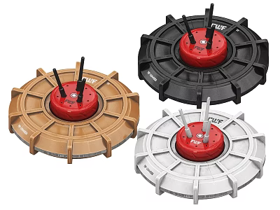 Weapon Circular Military Devices With Red Center And Brown Black White Frames 3d model