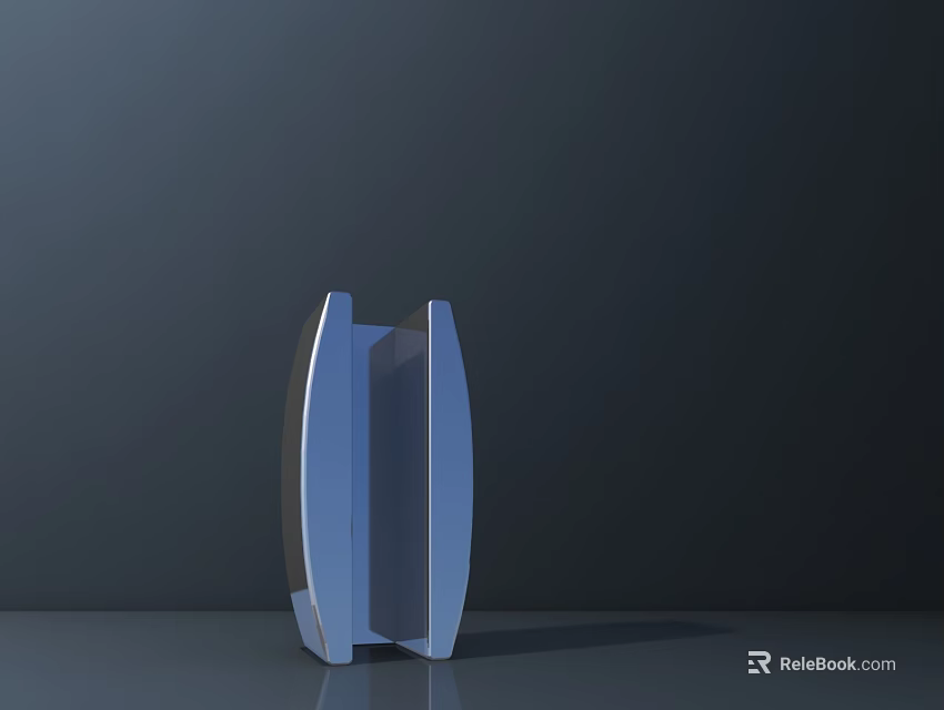 Modern Public Facility With Blue Curved Structure And Sleek Design Elements 3d model 