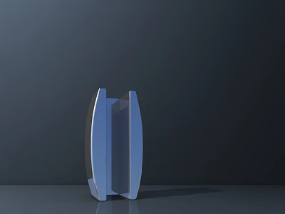 Modern Public Facility With Blue Curved Structure And Sleek Design Elements 3d model