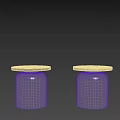 Modern Stools Featuring Silver Metal Base And Round Black Wooden Top Design