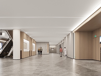 modern elevator hall hospital aisle 3d model