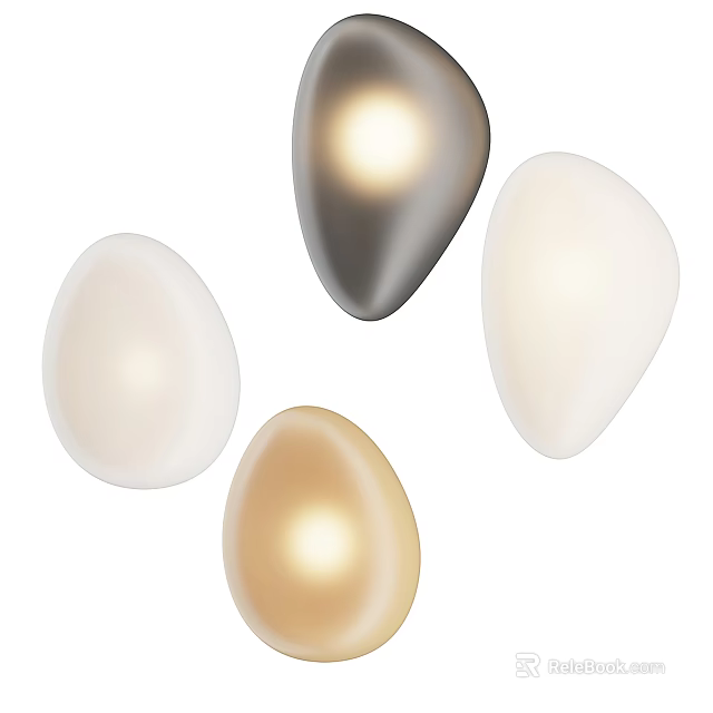 Stylish Water Drop Shaped Wall Sconces With Warm Light 3d model