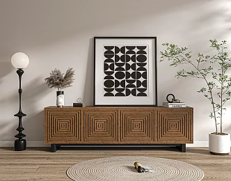 Antique finished TV cabinet 3d model