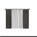 Beige Thick And White Sheer Curtains With Black Rod For Window Decoration