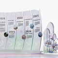 Art Installation For 5th Anniversary With Transparent Panels Illuminated Spheres And Holographic Effect