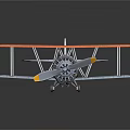 Vintage Biplane Passenger Plane With Red Wings Blue Fuselage And Propeller