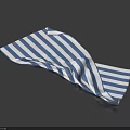 Blue and White Striped Fabric Wrinkle Texture On Dark Reflective Background