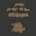 modern pavement stone pavement path stone steps 3d model