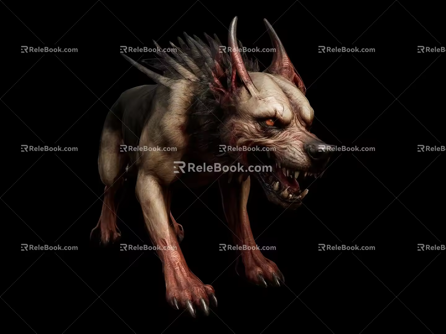 Doomsday zombie style hound game monster wolf dog type monster 3d model