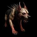 Doomsday zombie style hound game monster wolf dog type monster 3d model