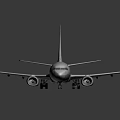 White Passenger Plane Exterior With Extended Wings Engines And Landing Gear