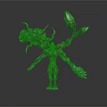 Humanoid Character Merged With Mythical Creature Tentacles Clawed Limbs And Spiked Wings Design