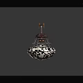 White Textured Base With Red Orange Metal Decorative Elements Modern Art Sculpture