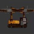 Orange Industrial Crawler Construction Vehicle With Extendable Boom And Tracked Undercarriage