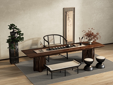 New Chinese Tea Table 3d model