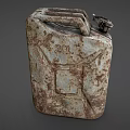 Rusty Old 20 Liter Metal Jerry Can With Weathered Surface And Vintage Design