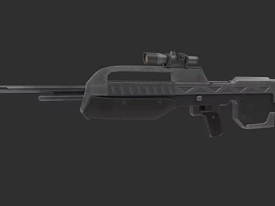 Futuristic Sniper Rifle With Tactical Scope And Metallic Body Design 3d model