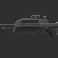 Futuristic Sniper Rifle With Tactical Scope And Metallic Body Design