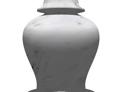 Elegant White Marble Vase With Classic Design And Smooth Surface For Home Decor 3d model