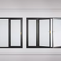 Black Glass Folding Doors With Open And Closed Positions On White Wall