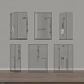 Multiple Styles Shower Heads Installed in Transparent Glass Shower Enclosures with Bathroom Setting
