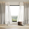 Modern Curtain Window Screen 3d model