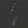 Two Metallic Sci Fi Vehicles With Detailed Surface And Top Mounted Devices
