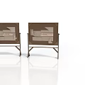 Two Brown Decorative Home Living Shelves With Geometric Pattern And Metal Frame