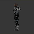 Futuristic Armored Sci Fi Warrior Character Standing Pose With Detailed Armor Design
