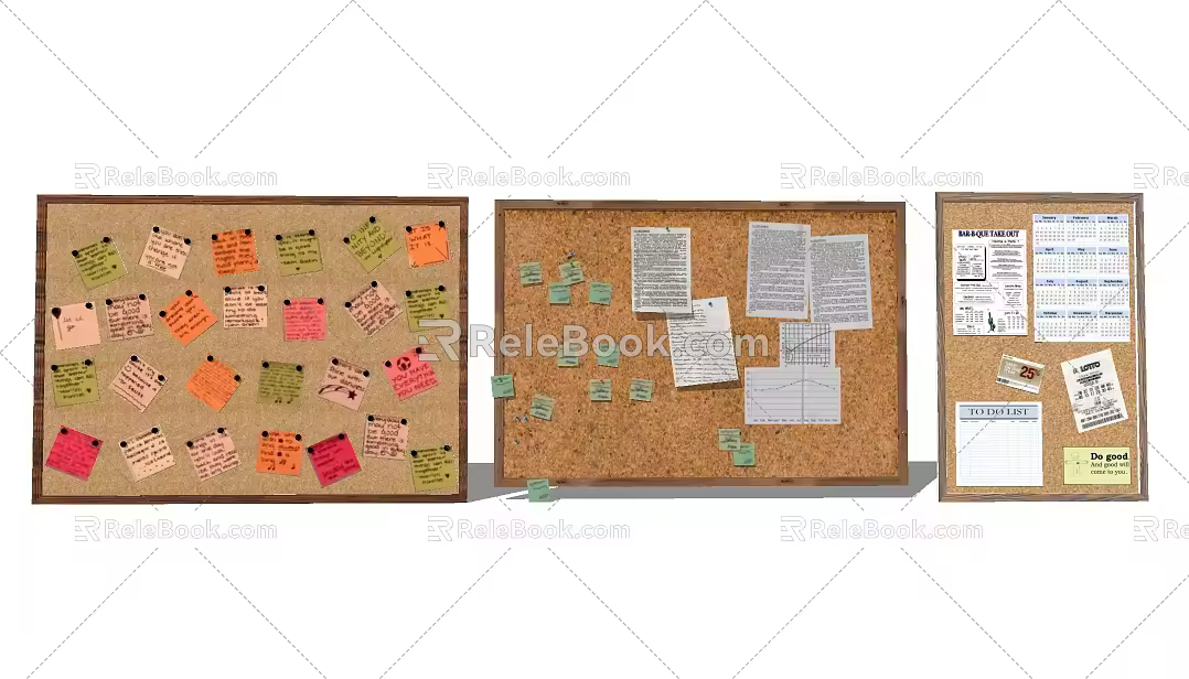 Modern Message Wall Post-it Wall Message Wall 3d model