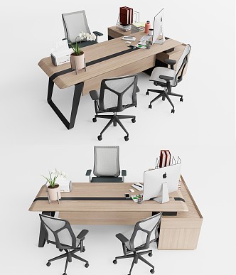 Modern Office Desk and Chair Office Desk and Chair Combination Office Chair 3d model