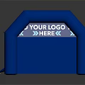 Blue Inflatable Tent With Logo Space And Info Desk Signage