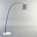 Modern Arched Floor Lamp With Metal Shade And Circular Base Design