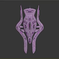 Futuristic Purple Interstellar Spaceship Design With Aerodynamic Structure And Patterns