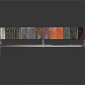 Colorful Modern Bench With Multicolored Wooden Panels And Metal Frame Design
