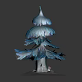 Blue Tree Plant With Layered Feathery Leaves And Unique Artistic Design