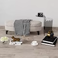 modern sofa stool bed end stool 3d model