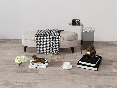 modern sofa stool bed end stool 3d model