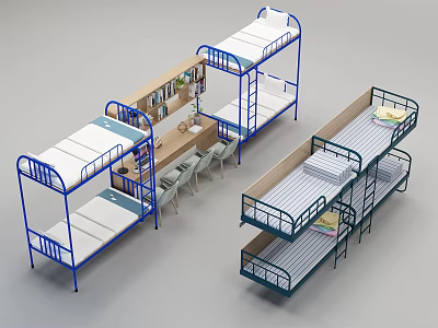 Modern Bed-up Dormitory Bed 3d model