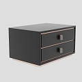 Bedside Table Solid Wood Home Bedroom Light Luxury High-end Simple Black Minimalist Italian Style Bedside Cabinet 3d model