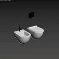 Modern Wall Mounted White Toilet Design With Bidet Faucet And Control Panel