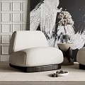 Quiet Leisure Sofa Combination Single Sofa 3d model