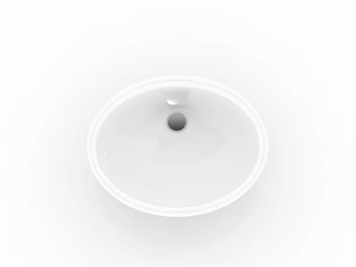 White Ceramic Oval Washbasin With Sleek Design And Clean Lines For Modern Bathroom Countertop 3d model