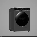 Modern Front Load Washing Machine With Digital Control Panel And Round Door
